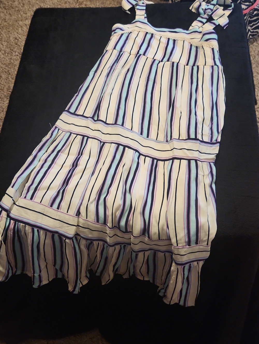 $3/Bundled- lilt Maxi Dress with Blue & Purple Stripes